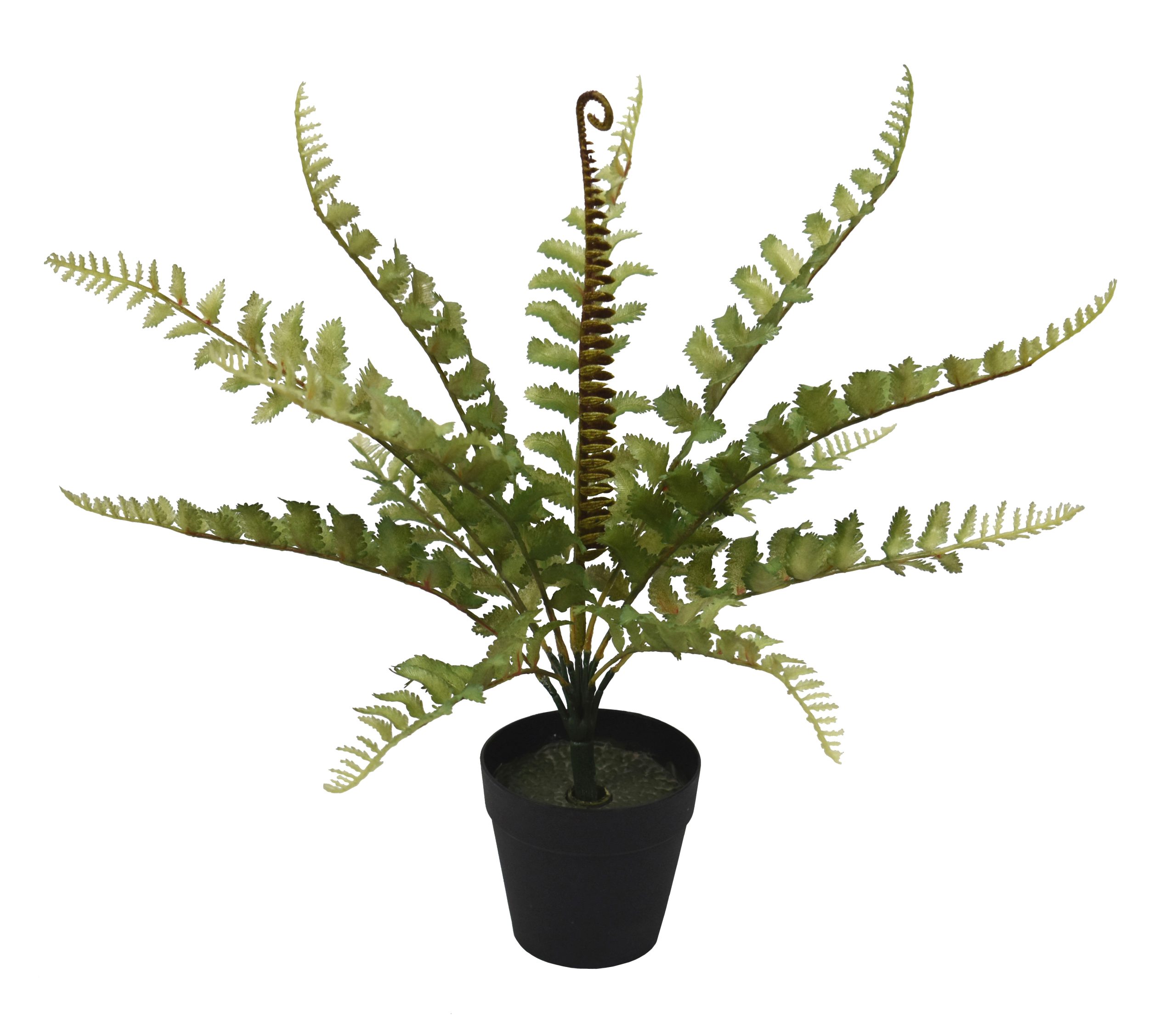 16.5″ Plastic Boston Fern Bush w/13Lvs.