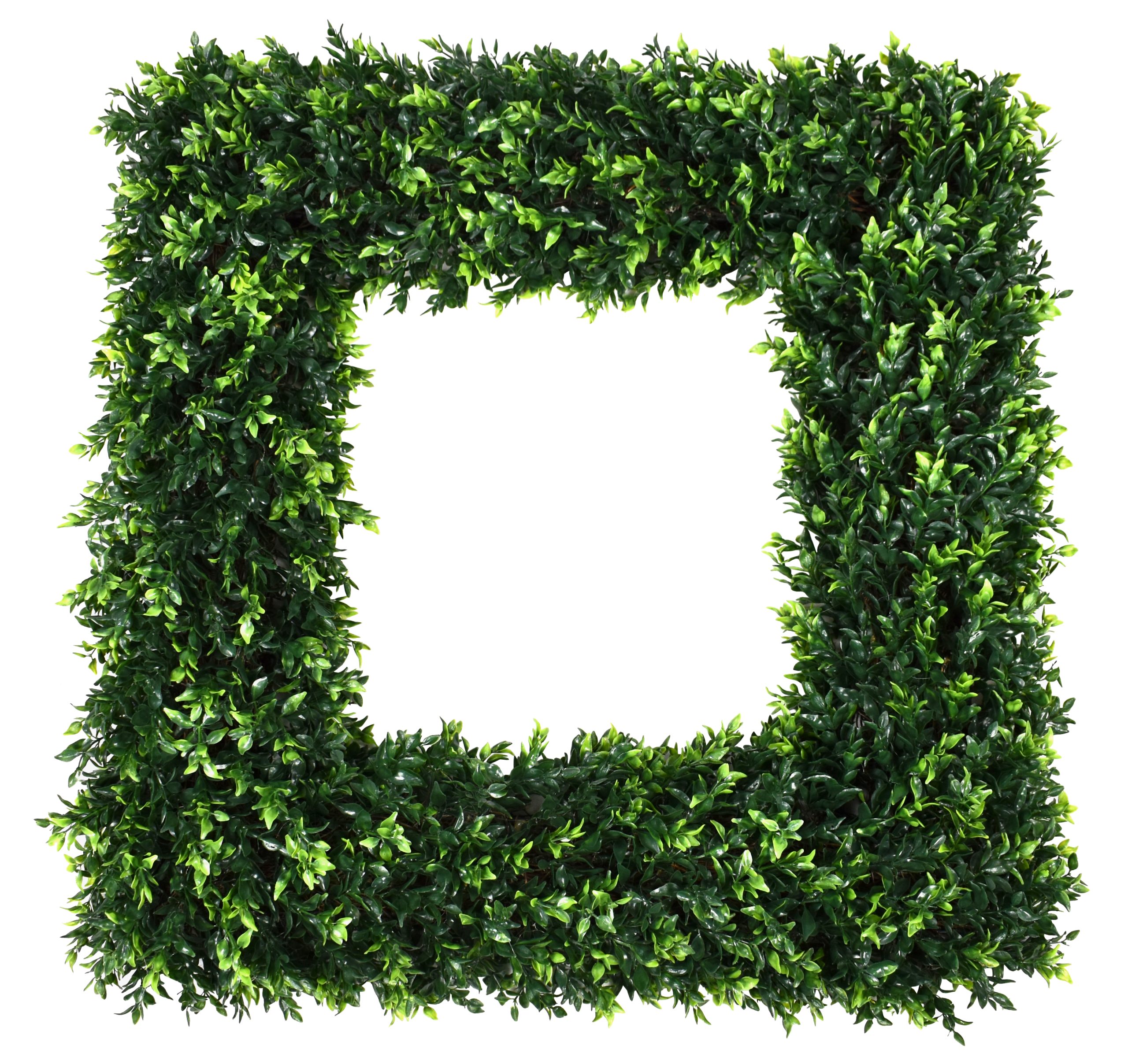 24″ UV Resistant Plastic Opal Basil Leaf Square Wreath W/620Lvs.