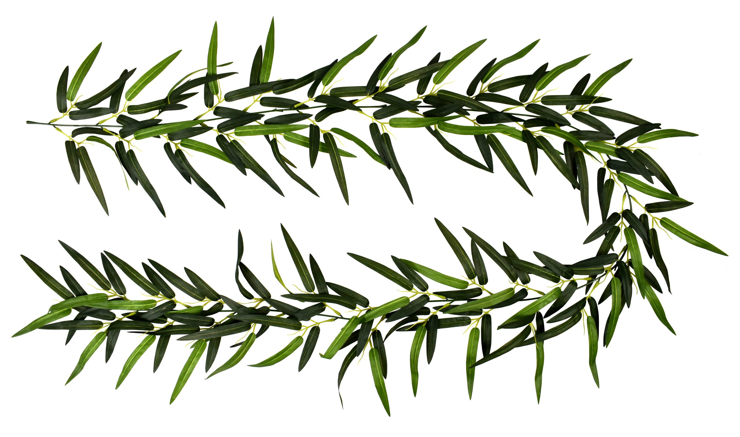 77″ UV Resistant Plastic New Green Bamboo Garland w/196Lvs.