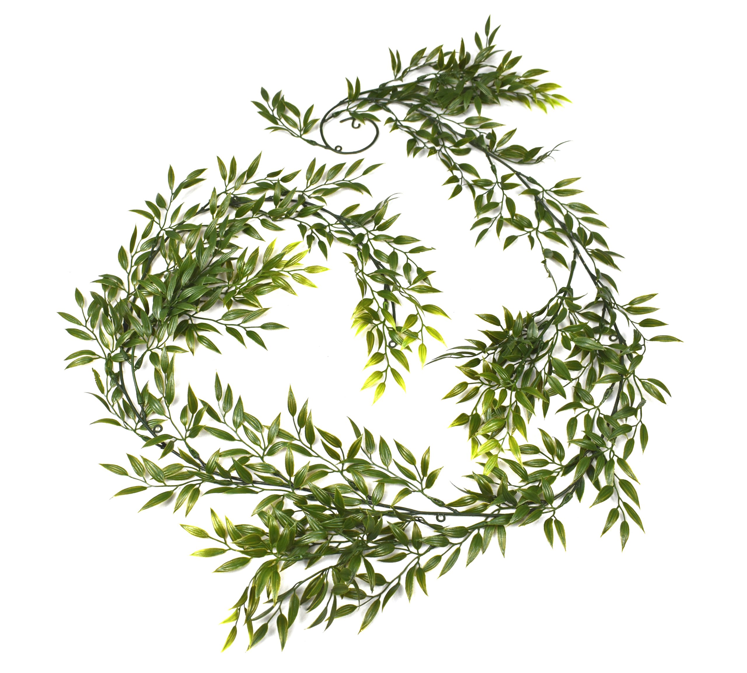 75″ UV Resistant Plastic Mini Ruscus Garland w/72Lvs