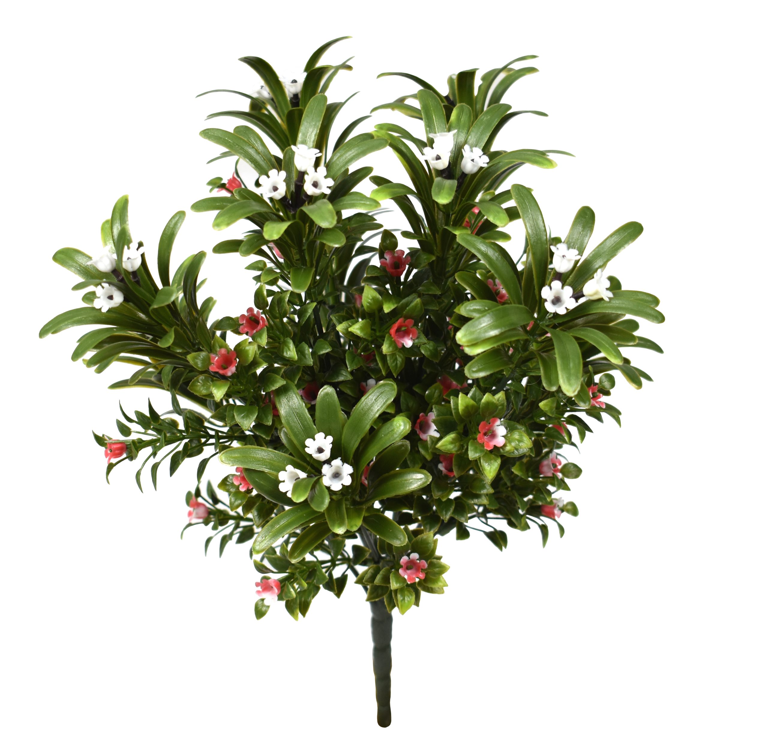 12.5″ UV Resistant Plastic Assorted Bush x10 w/58Lvs.78Flowers.