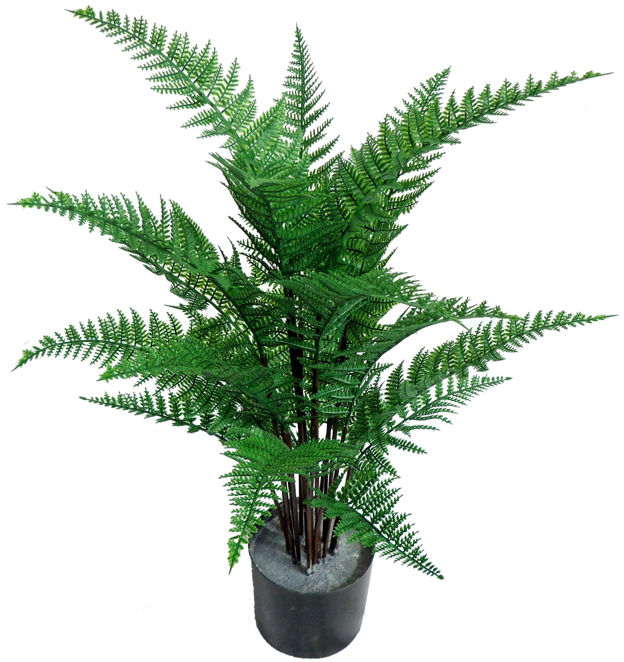24″ UV Resistant Plastic Leather Fern Plant x19 w/ 19Lvs.