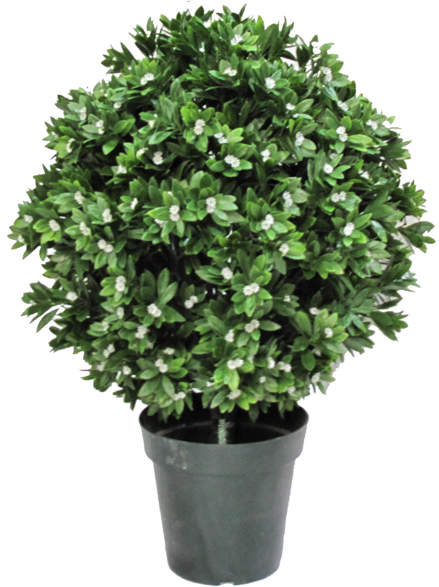 29 IN. UV Resistant Plastic Graydogwood Leaf Topiary W/468Lvs, w/ 648Flowers.