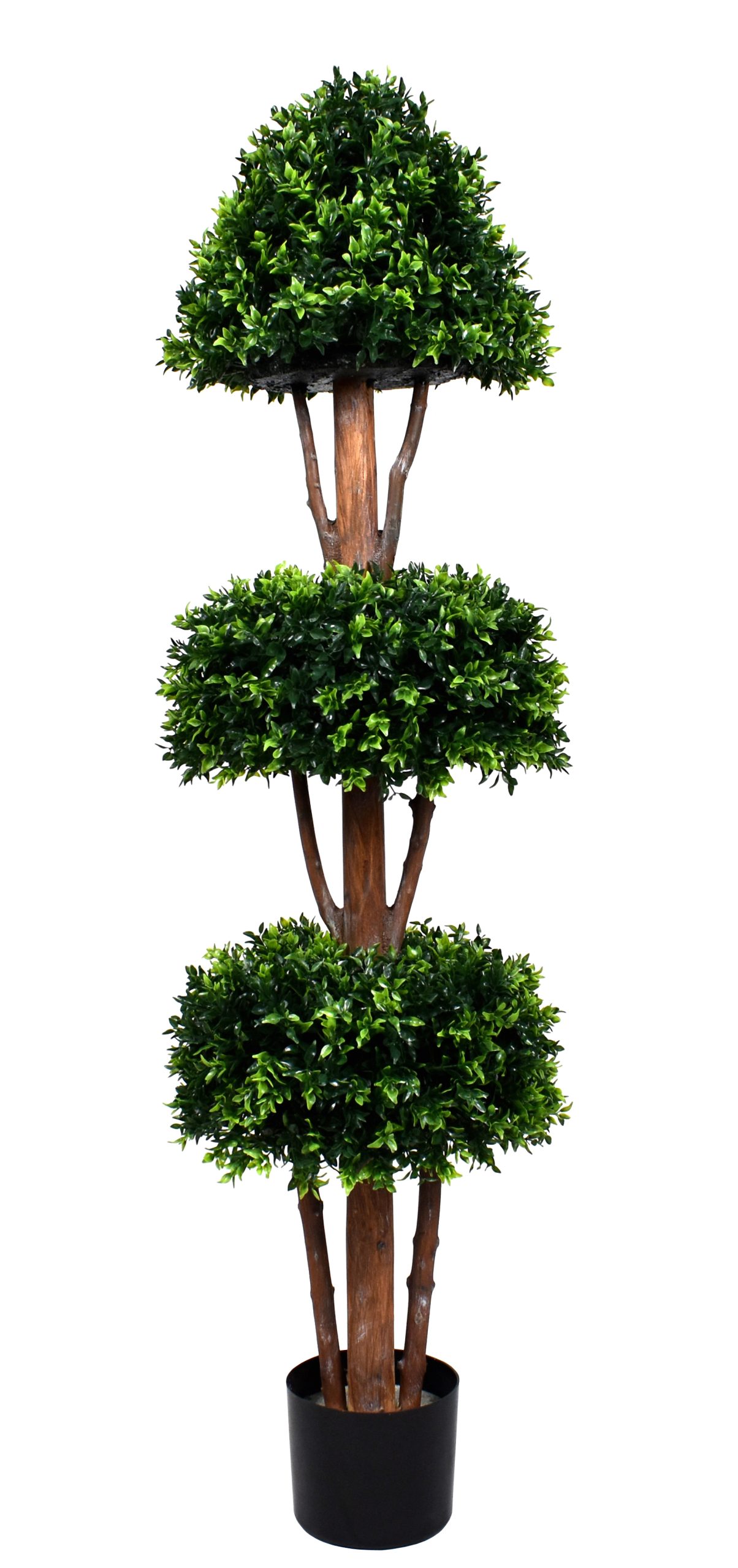 48″ UV Resistant Plastic Opal Basil Leaf Cone/Ball Topiary x3 w/735Lvs.