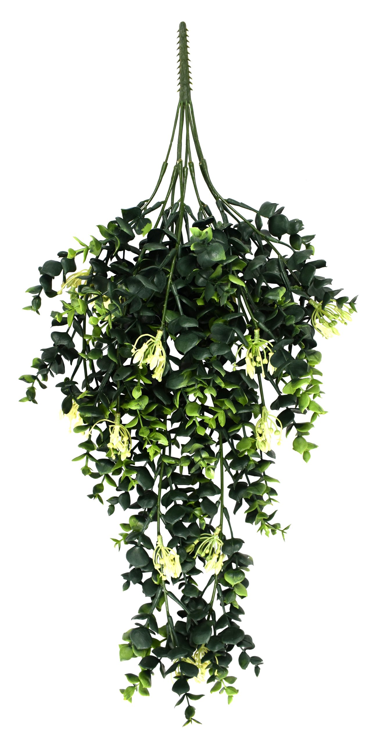 24.5″ UV Resistant Plastic Eucalyptus Bush w/93Lvs.13Flowers.