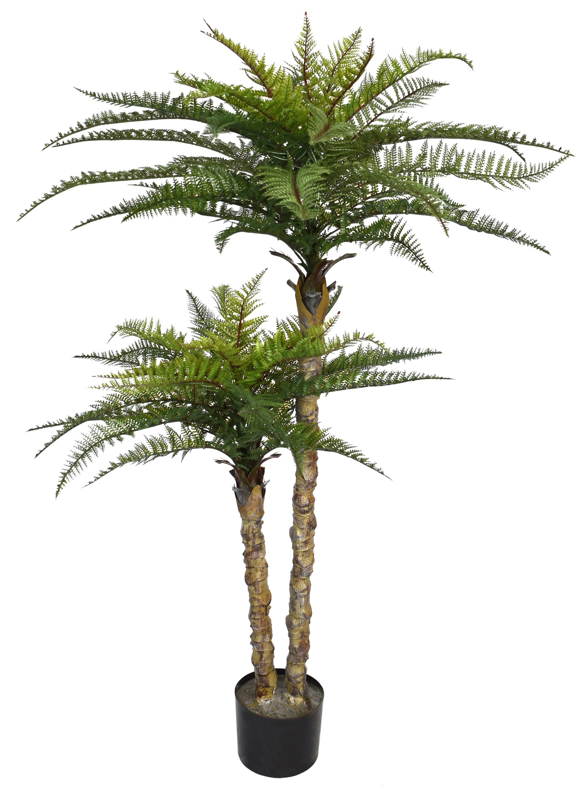 48″ UV Resistant Plastic Boston Fern Tree w/58Lvson Plastic Trunk fixed in pot
