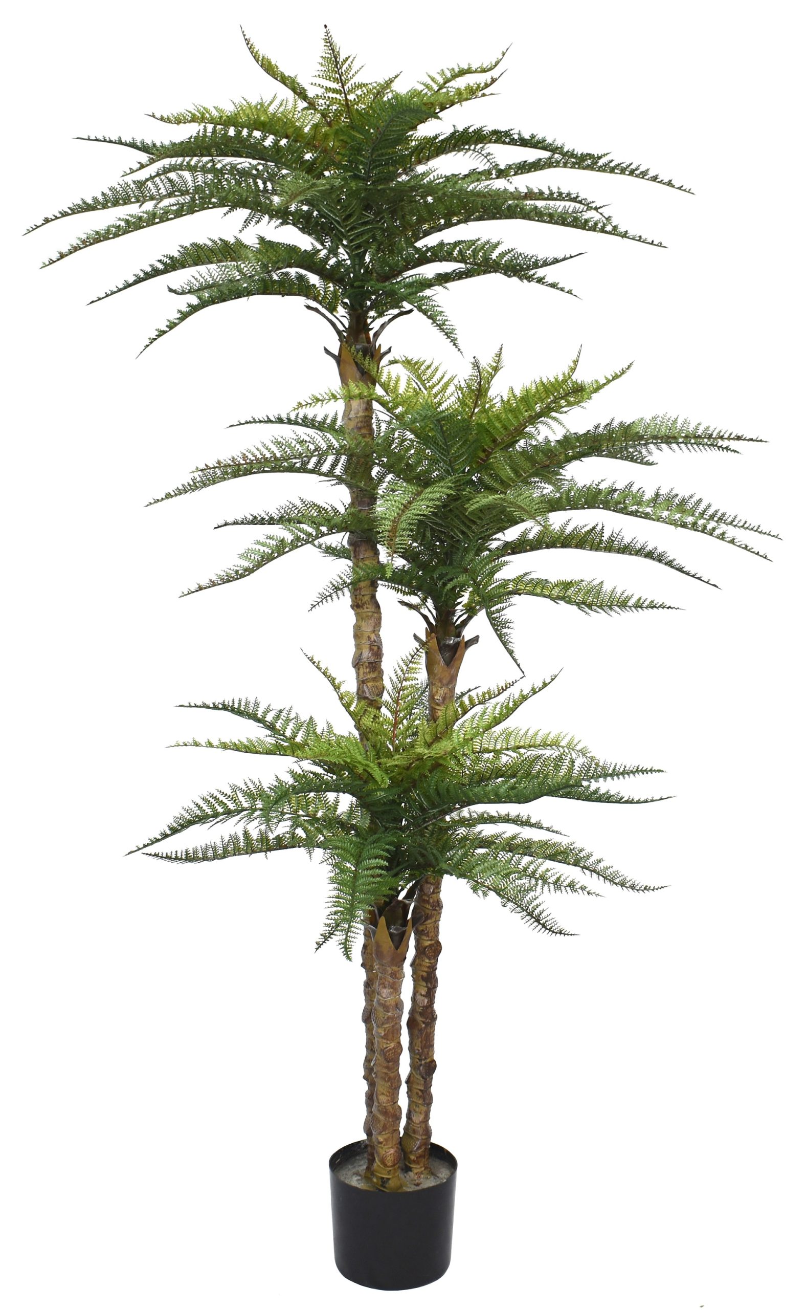 60″ UV Resistant Plastic Boston Fern Tree w/91Lvson Plastic Trunk fixed in pot