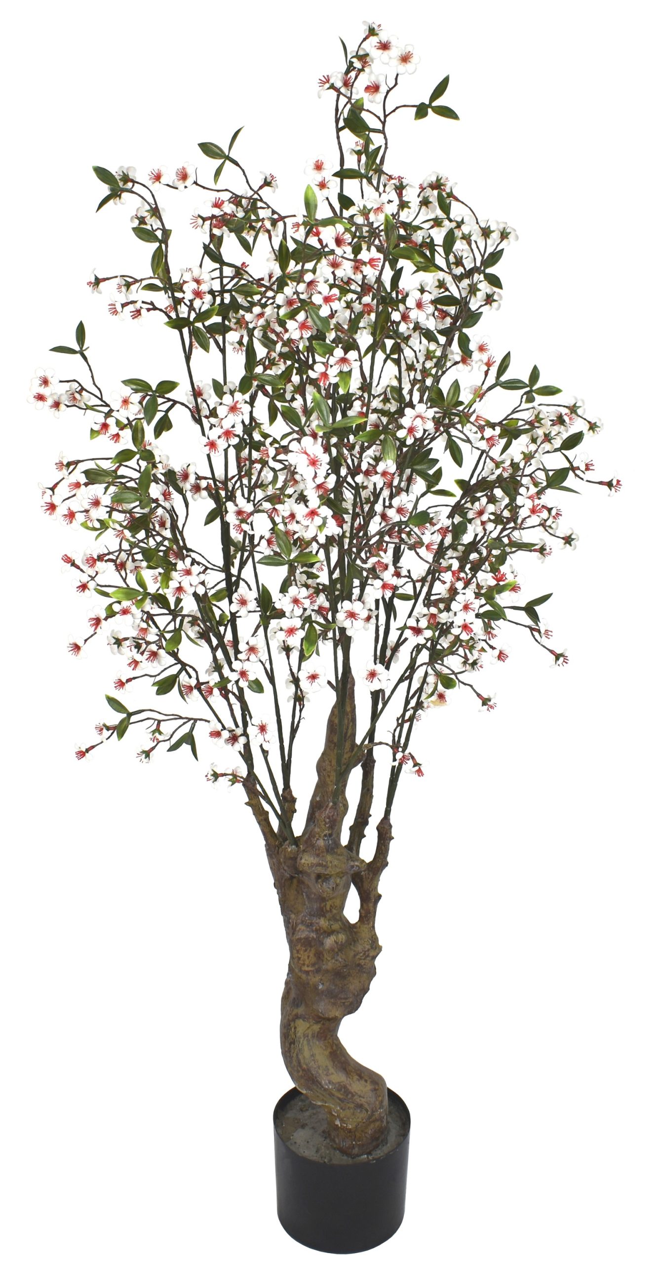 48″ UV Resistant Plastic Cherry Blossom Tree w/156Lvs.w/468Flowers.on Plastic Trunk fixed in pot