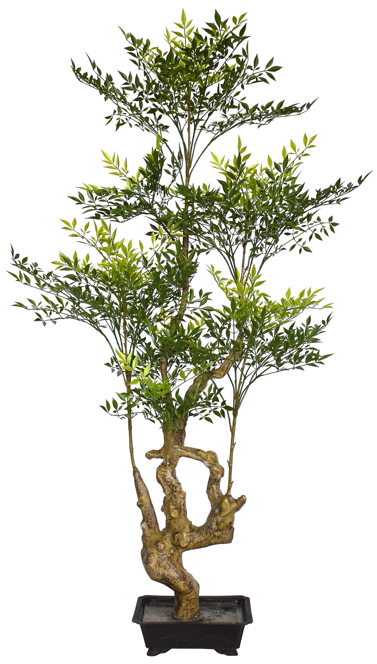 60″ UV Resistant Plastic Nandina Tree w/4407Lvs.on Plastic Trunk fixed in pot