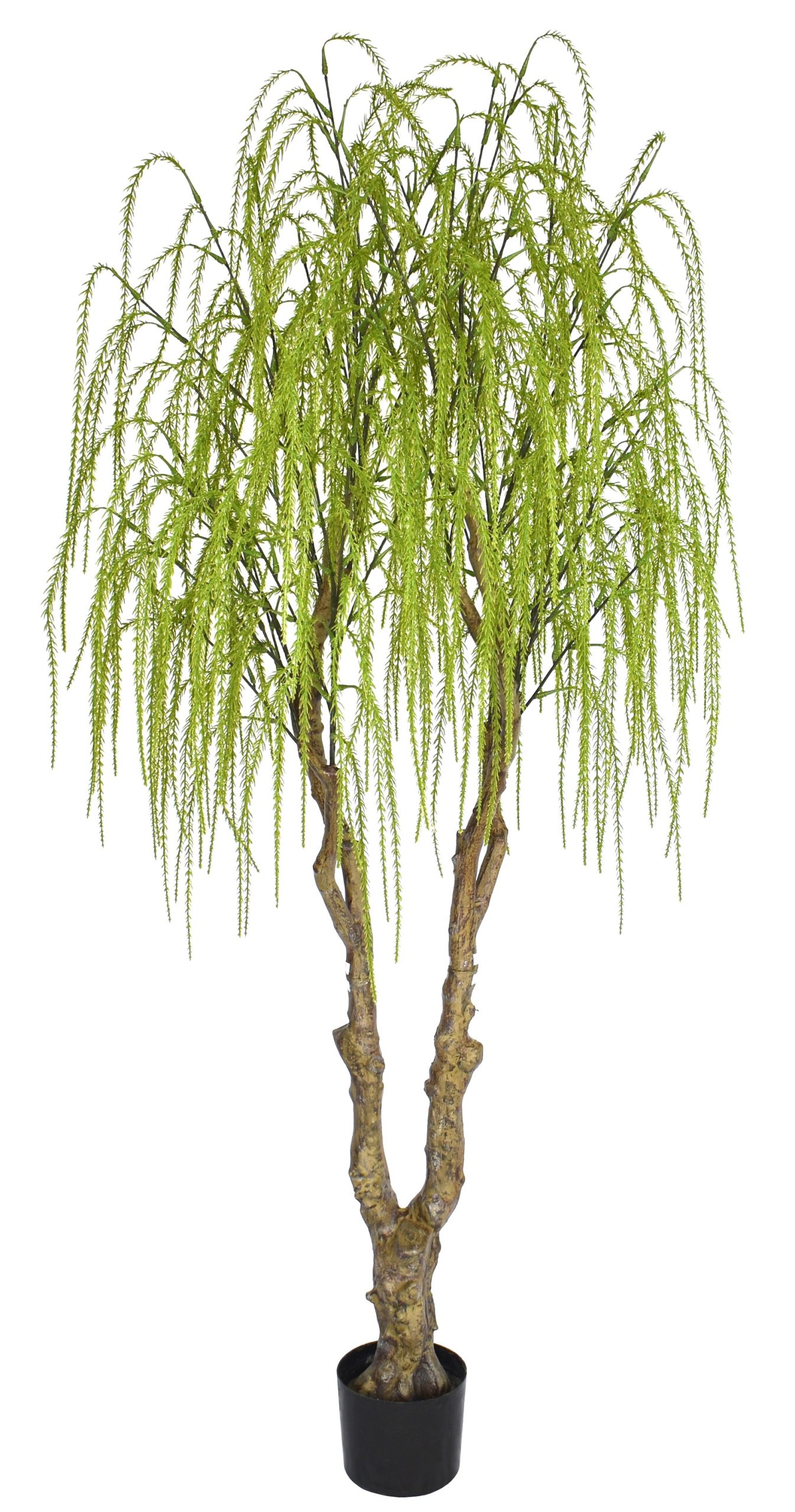 72″ UV Resistant Plastic Norfolk Pine Tree x2 w/312Lvs.on Plastic Trunk fixed in pot